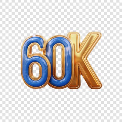 3D render 60K Seguidores Instagram Número Elemento para Composição  png (4)