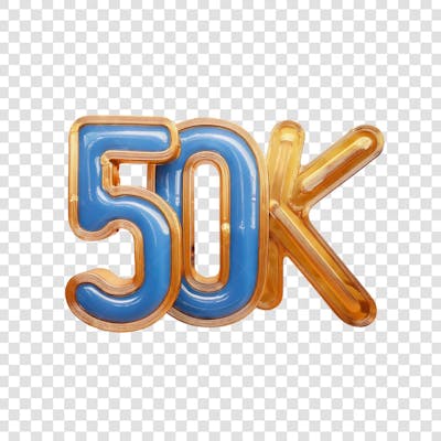 3D render 50K Seguidores Instagram Número Elemento para Composição  png (6)