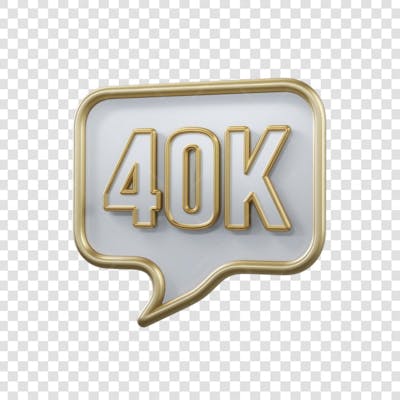 3D render 40K Seguidores Instagram 40 Mil Número Elemento para Composição  png (6)