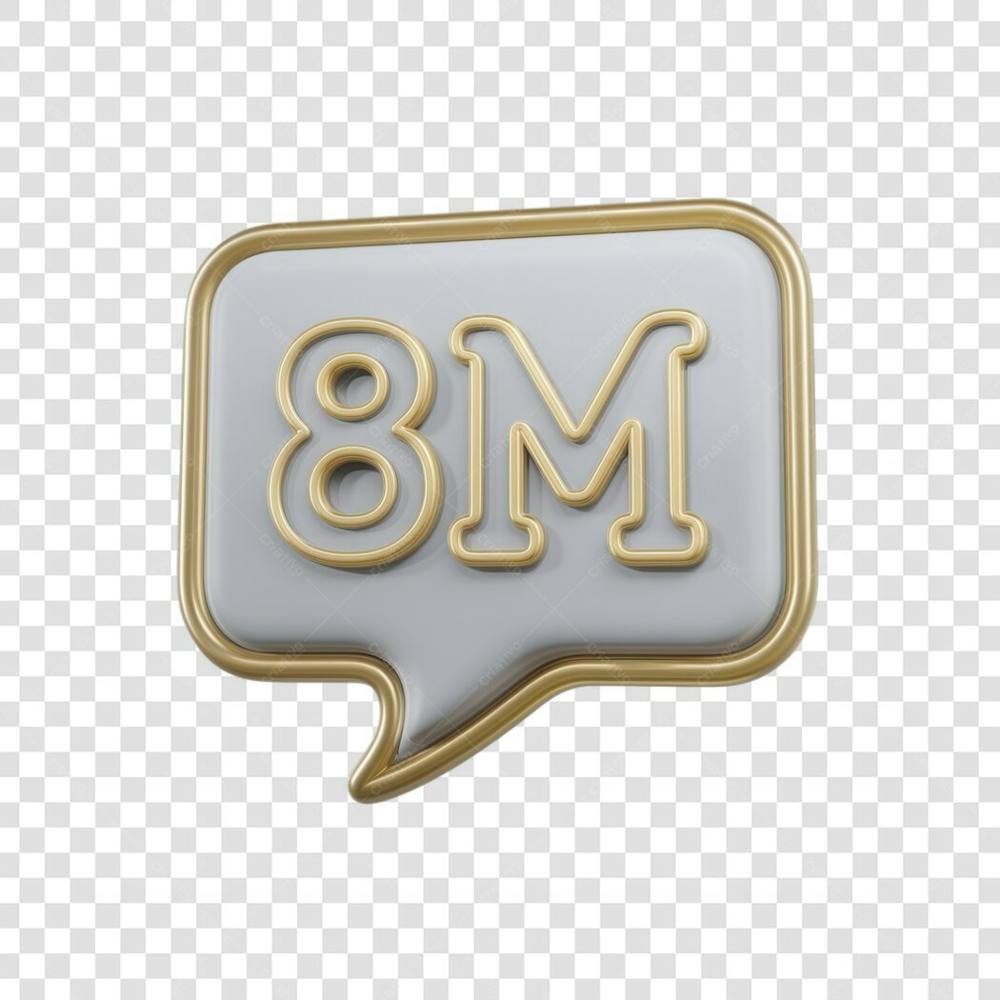 3D render 8M Seguidores Instagram 8 Milhõs Número Elemento para Composição  png (1)