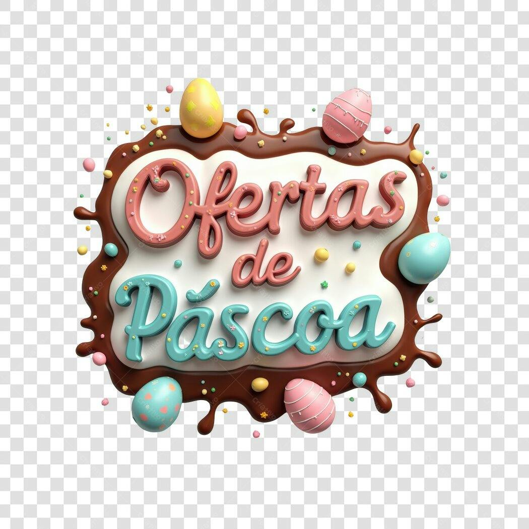 Banner Páscoa Ofertas PNG com fundo transparente