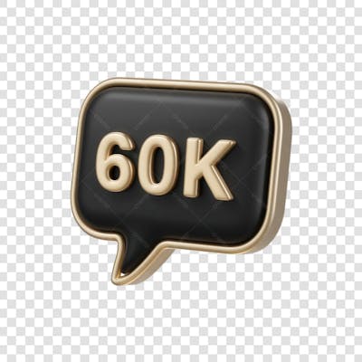 3D render 60K Seguidores Instagram 60 Mil Número Elemento para Composição  png (6)