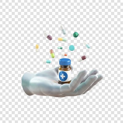 3D render Remédio Farmácia Cápsula Formulas Medicamnetos mão ícone png (11)