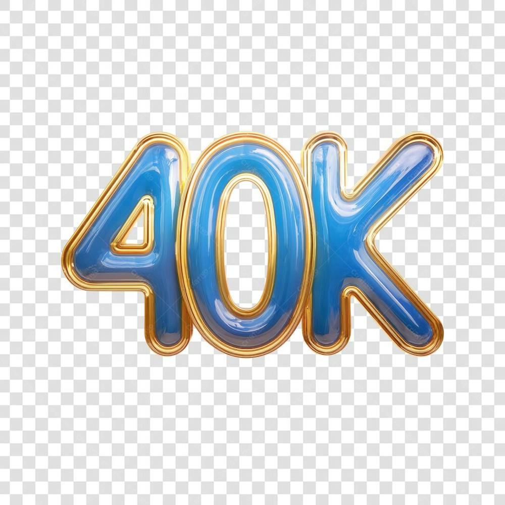 3D render 40K Seguidores Instagram Número Elemento para Composição  png (4)