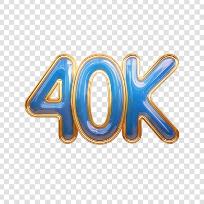 3D render 40K Seguidores Instagram Número Elemento para Composição  png (4)