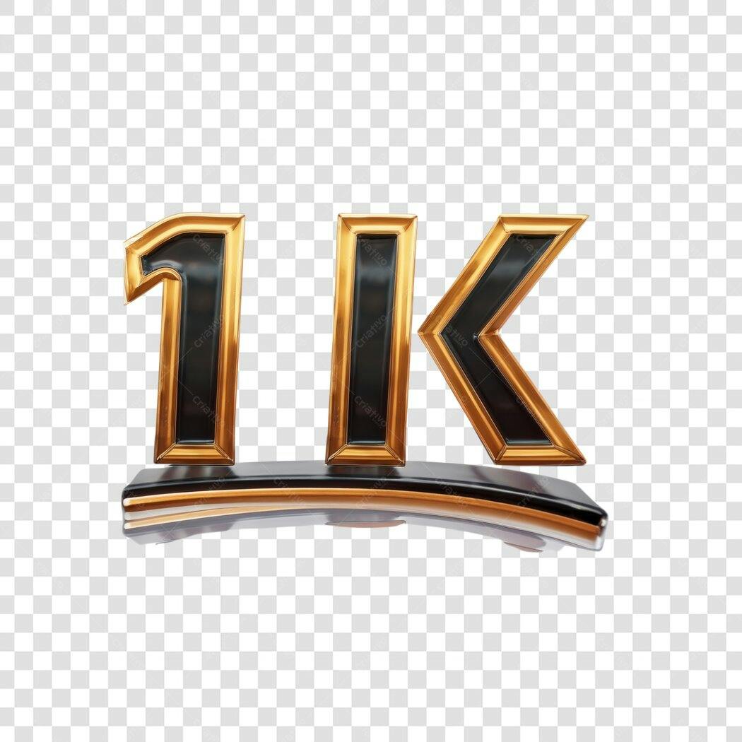 Logo 1K Seguidores PNG com fundo transparente