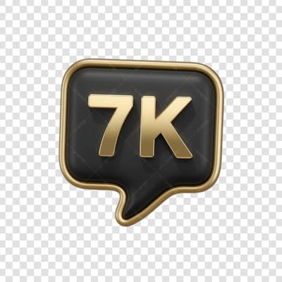 3D render 7k Seguidores Instagram 7 Mil Número Elemento para Composição  png (8)
