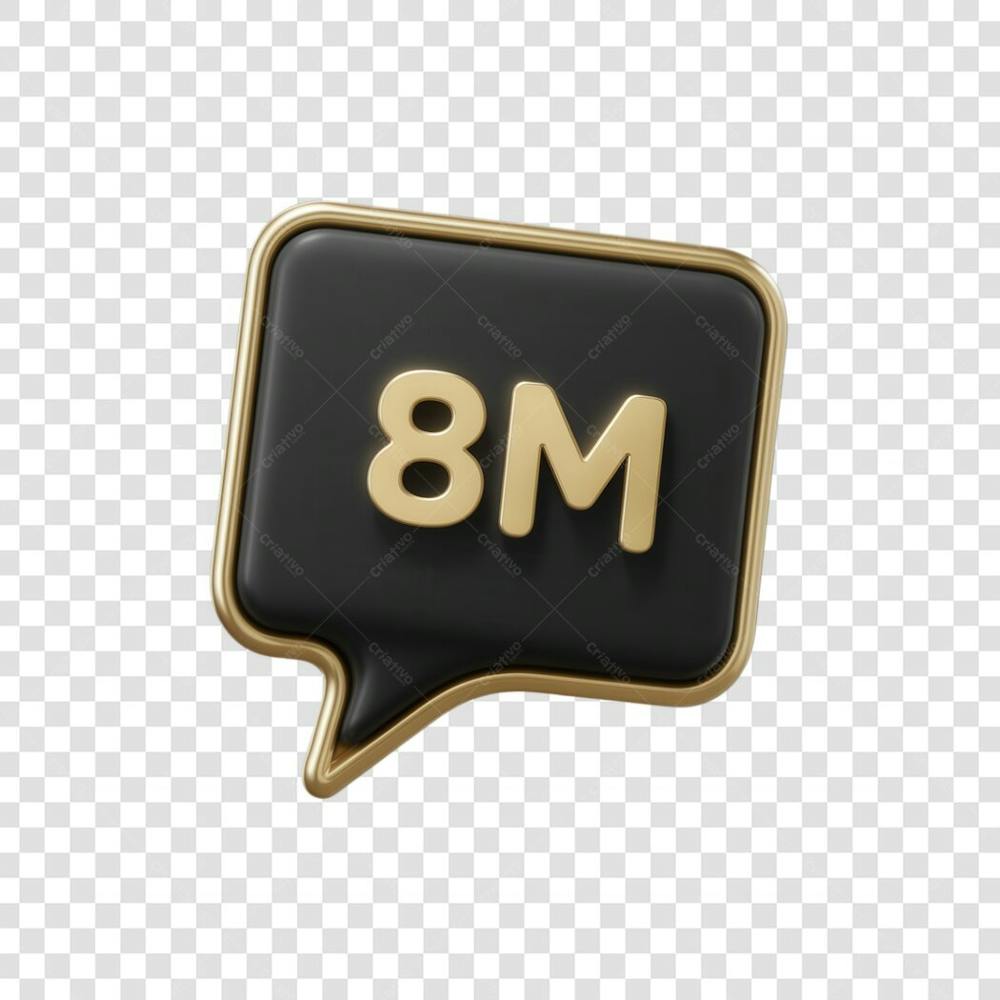 3D render 8M Seguidores Instagram 8 Milhõs Número Elemento para Composição  png (7)