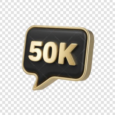 3D render 50K Seguidores Instagram 50 Mil Número Elemento para Composição  png (4)