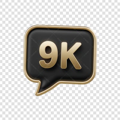 3D render 9k Seguidores Instagram 9 Mil Número Elemento para Composição  png (6)