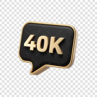 3D render 40K Seguidores Instagram 40 Mil Número Elemento para Composição  png (3)