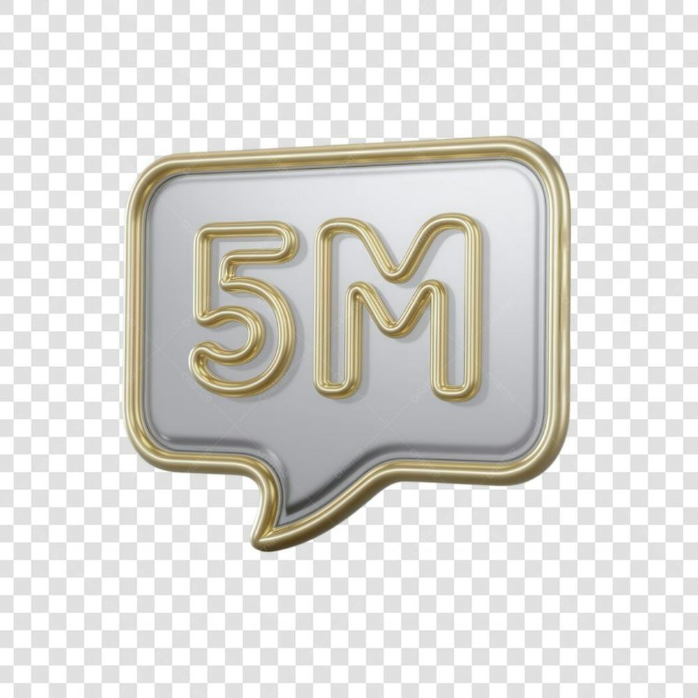 3D render 5M Seguidores Instagram 5 Milhõs Número Elemento para Composição  png (6)