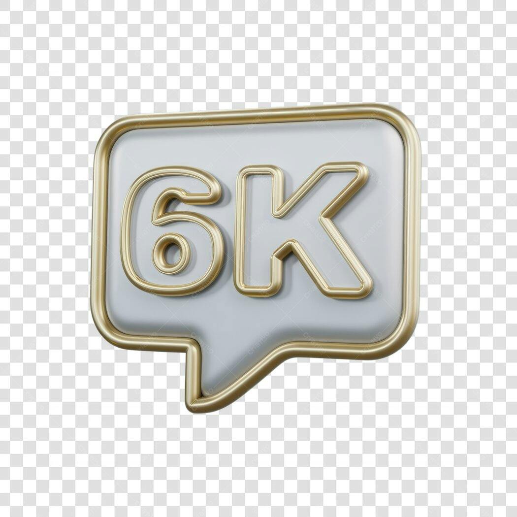 Logo 6K Seguidores PNG com fundo transparente