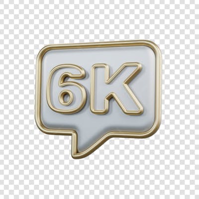 3D render 6k Seguidores Instagram 6 Mil Número Elemento para Composição  png (11)