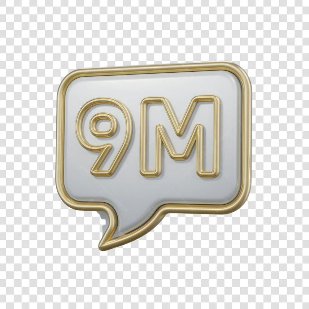 3D render 9M Seguidores Instagram 9 Milhõs Número Elemento para Composição  png (1)