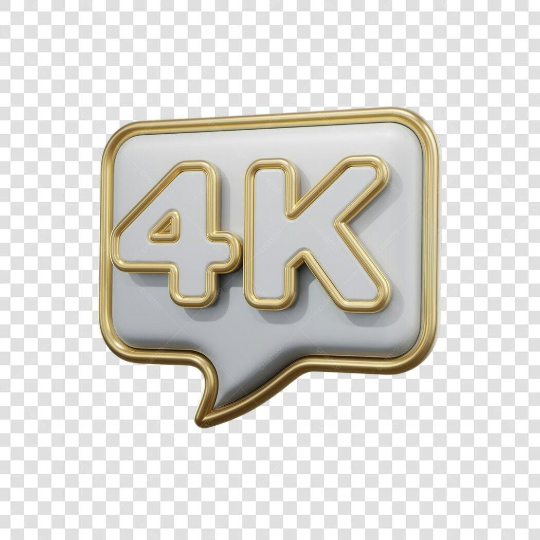 Logo 4K em Balão PNG com fundo transparente