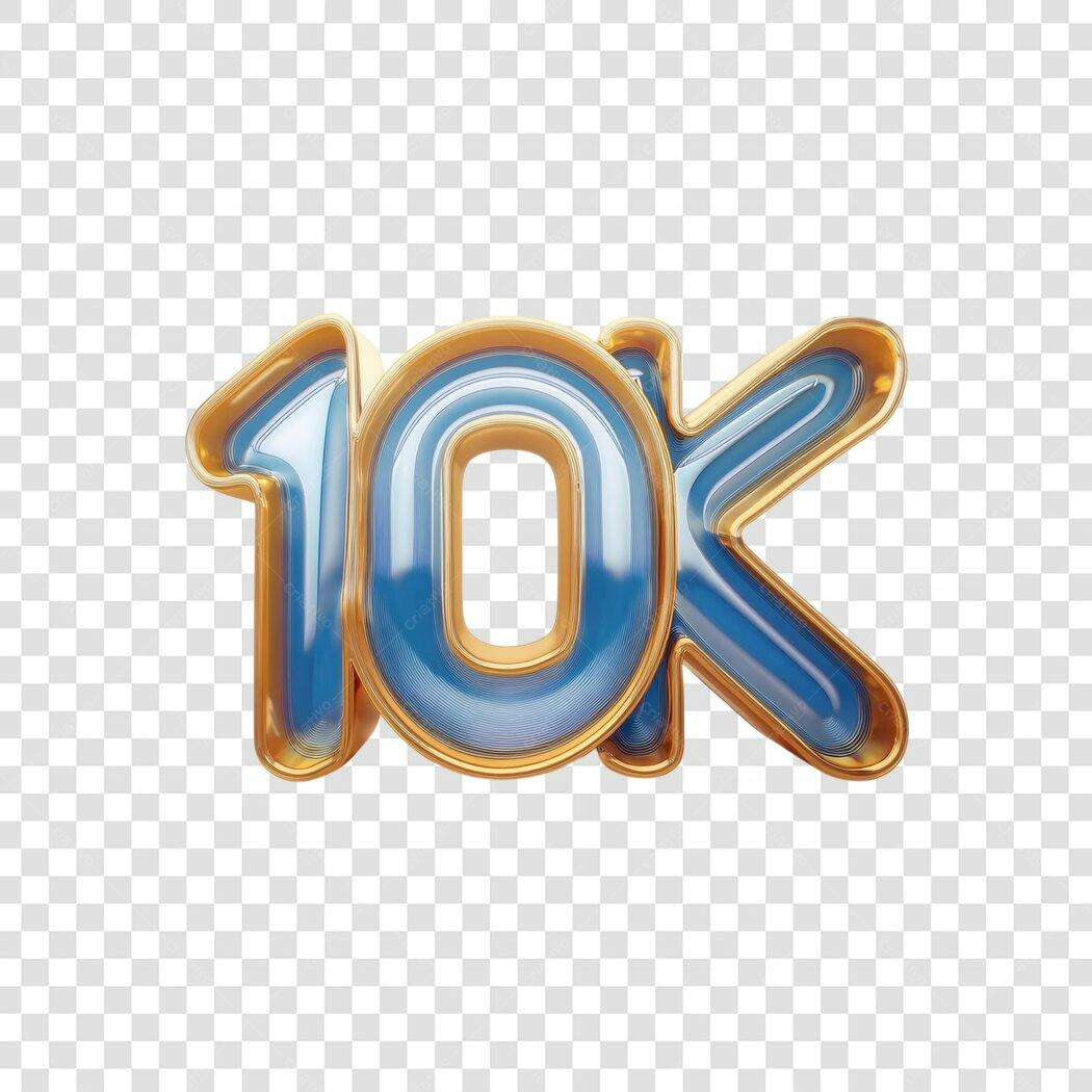 Logo 10K seguidores PNG com fundo transparente