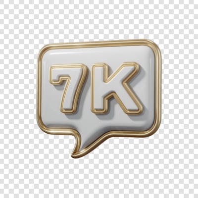 3D render 7k Seguidores Instagram 7 Mil Número Elemento para Composição  png (14)