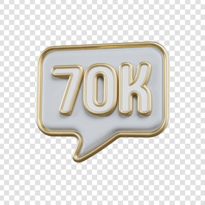3D render 70K Seguidores Instagram 70 Mil Número Elemento para Composição  png (7)