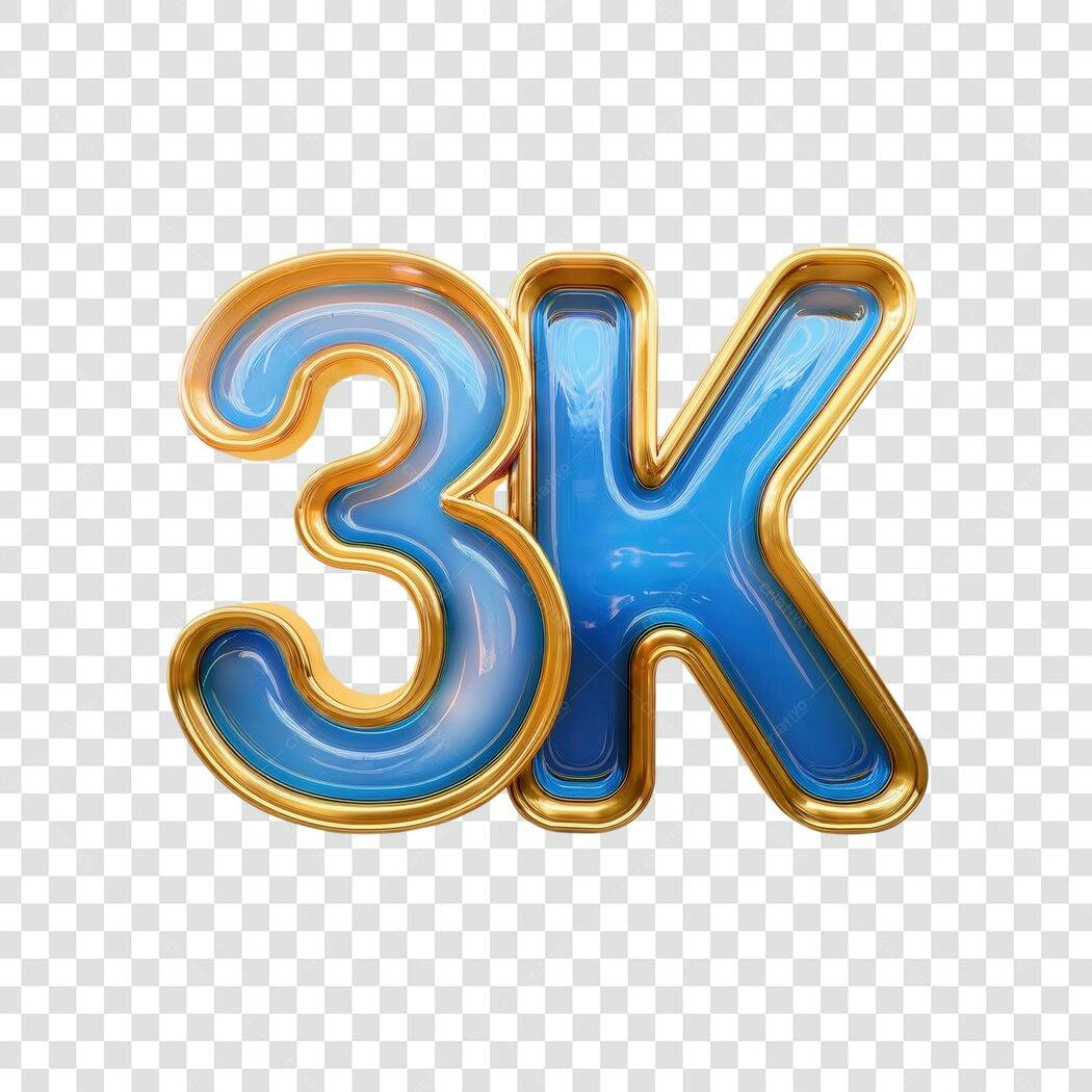 Logo 3K Seguidores PNG com fundo transparente