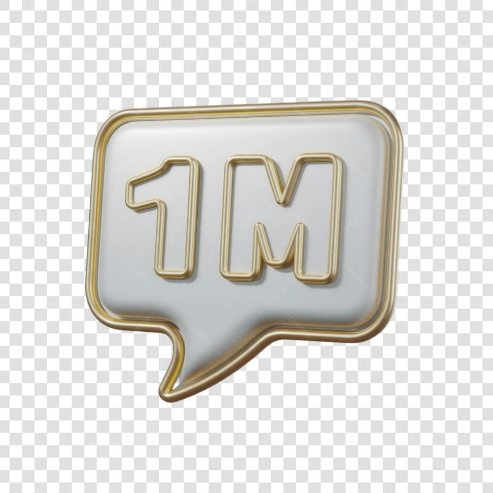 3D render 1M Seguidores Instagram 1 Milhão Número Elemento para Composição  png (7)