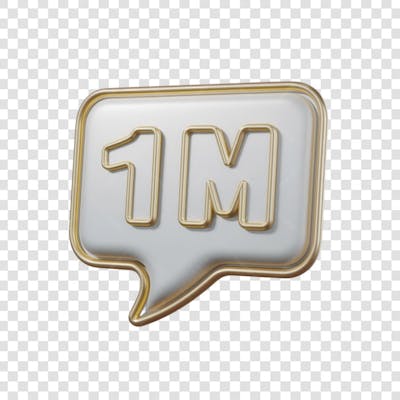 3D render 1M Seguidores Instagram 1 Milhão Número Elemento para Composição  png (7)