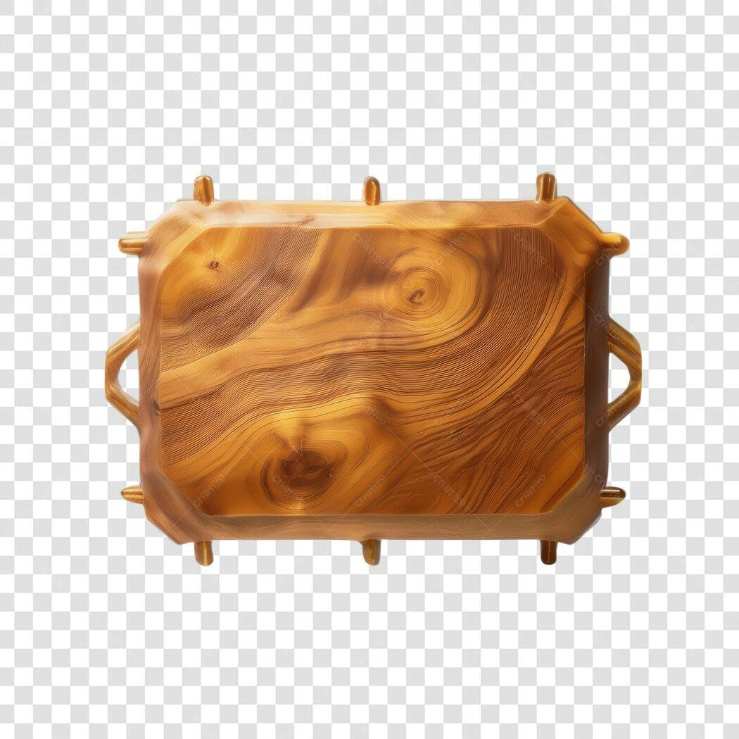 Mockup Bandeja Madeira PNG com fundo transparente