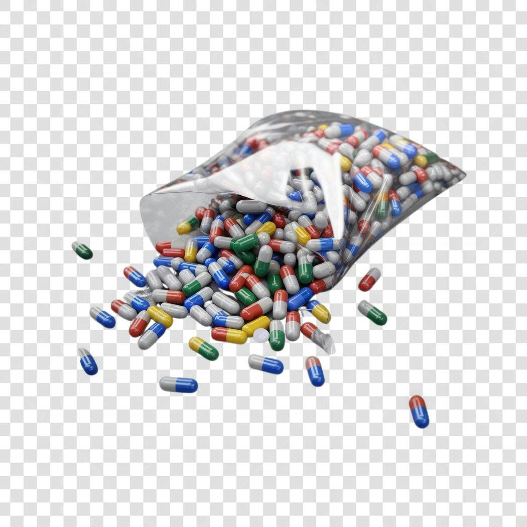 Mockup Cápsulas Medicinais PNG com fundo transparente