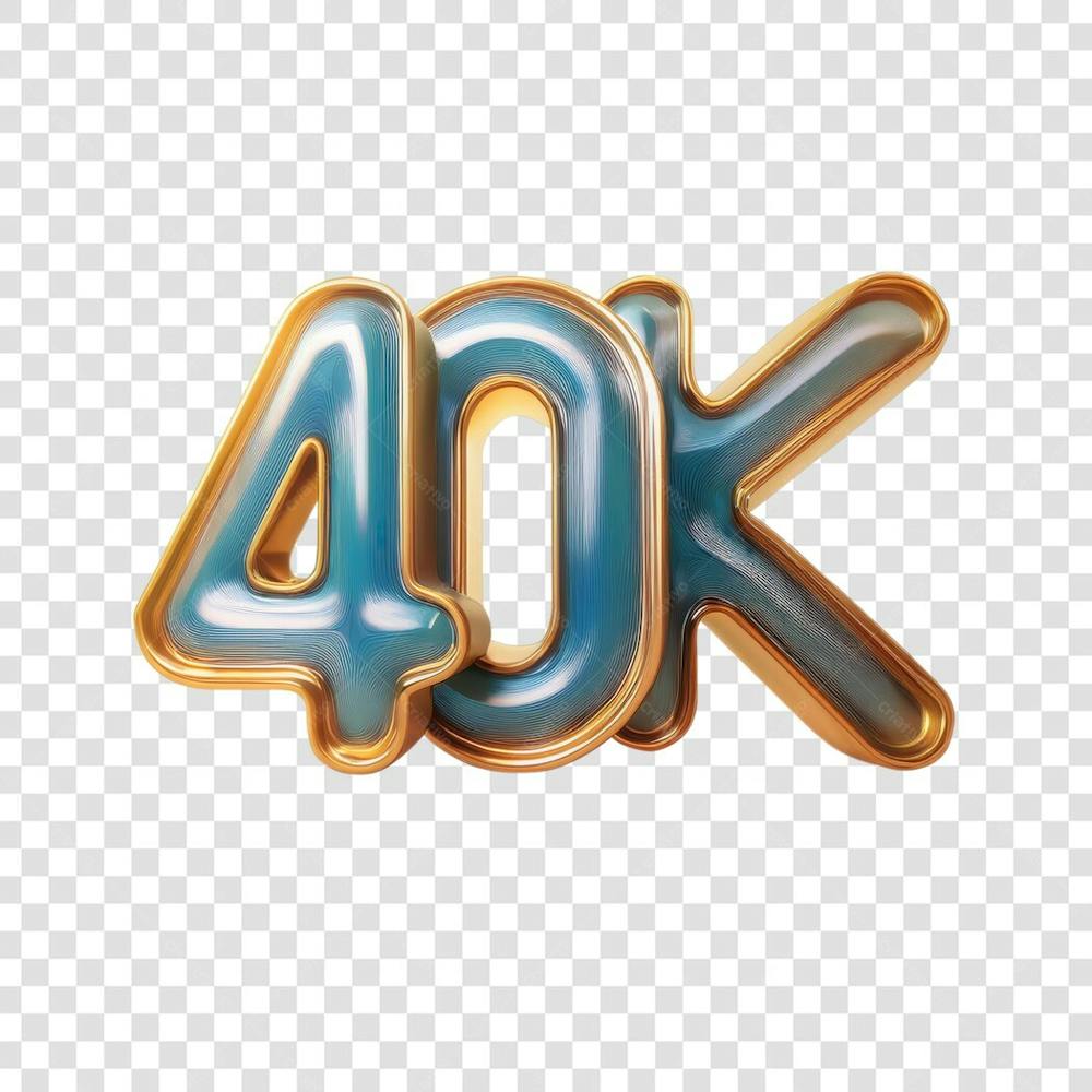 3D render 40K Seguidores Instagram Número Elemento para Composição  png (6)