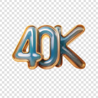 3D render 40K Seguidores Instagram Número Elemento para Composição  png (6)