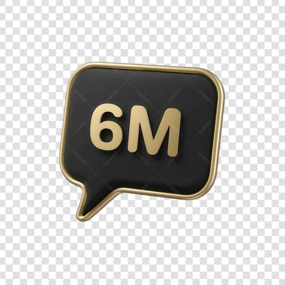3D render 6M Seguidores Instagram 6 Milhõs Número Elemento para Composição  png (14)