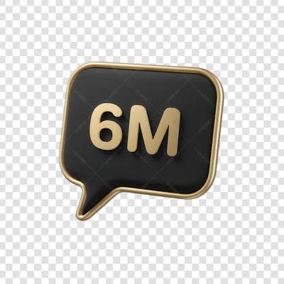3D render 6M Seguidores Instagram 6 Milhõs Número Elemento para Composição  png (14)