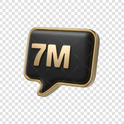 3D render 7M Seguidores Instagram 7 Milhõs Número Elemento para Composição  png (3)