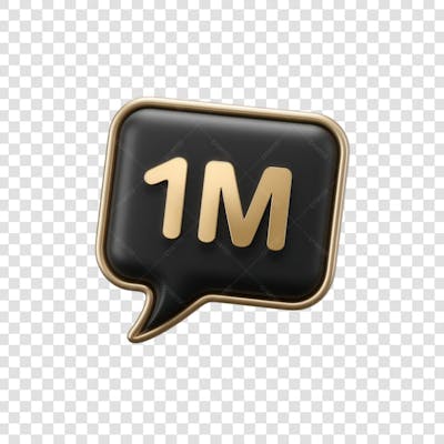 3D render 1M Seguidores Instagram 1 Milhão Número Elemento para Composição  png (5)