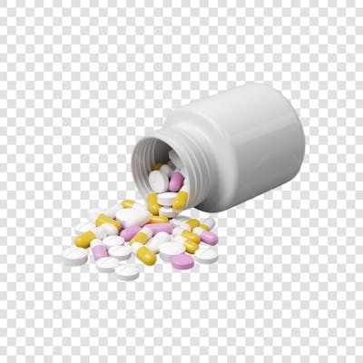 Selo 3D render Remédio Farmácia Cápsula Formulas Medicamnetos elemento o ícone logo PSD png (103)
