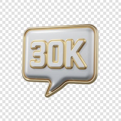 3D render 30K Seguidores Instagram 30 Mil Número Elemento para Composição  png (5)