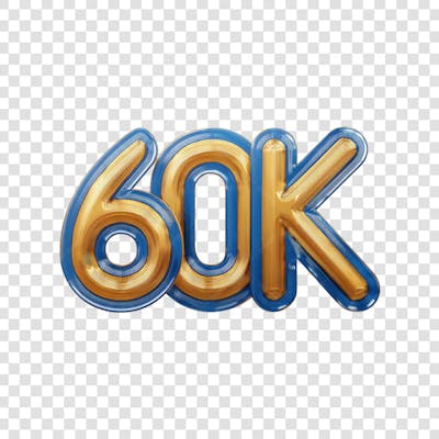 3D render 60K Seguidores Instagram Número Elemento para Composição  png (1)