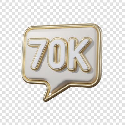 3D render 70K Seguidores Instagram 70 Mil Número Elemento para Composição  png (5)