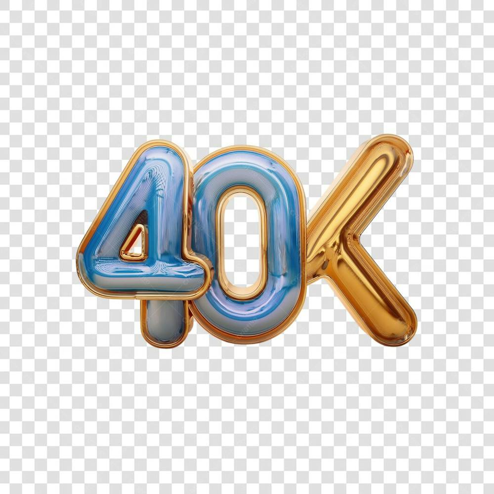 3D render 40K Seguidores Instagram Número Elemento para Composição  png (1)