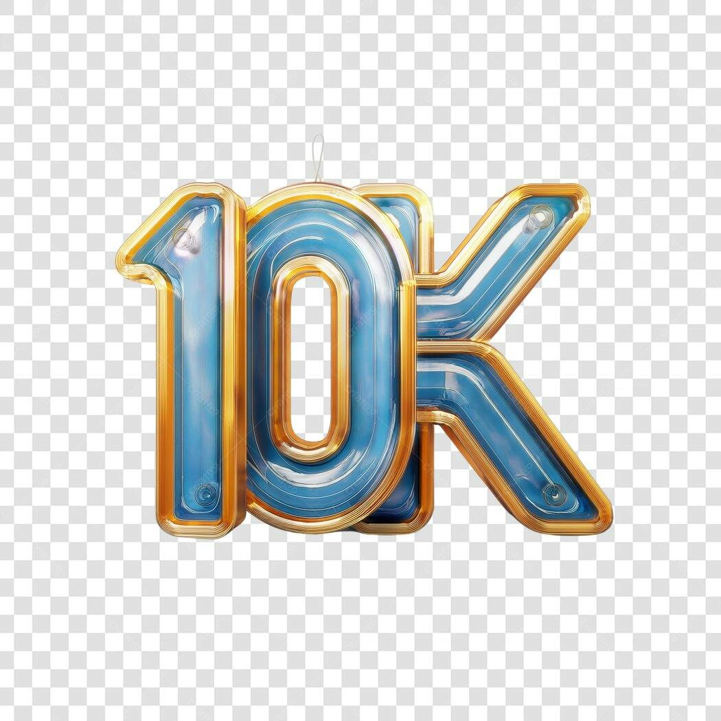 Logo 10K Seguidores PNG com fundo transparente