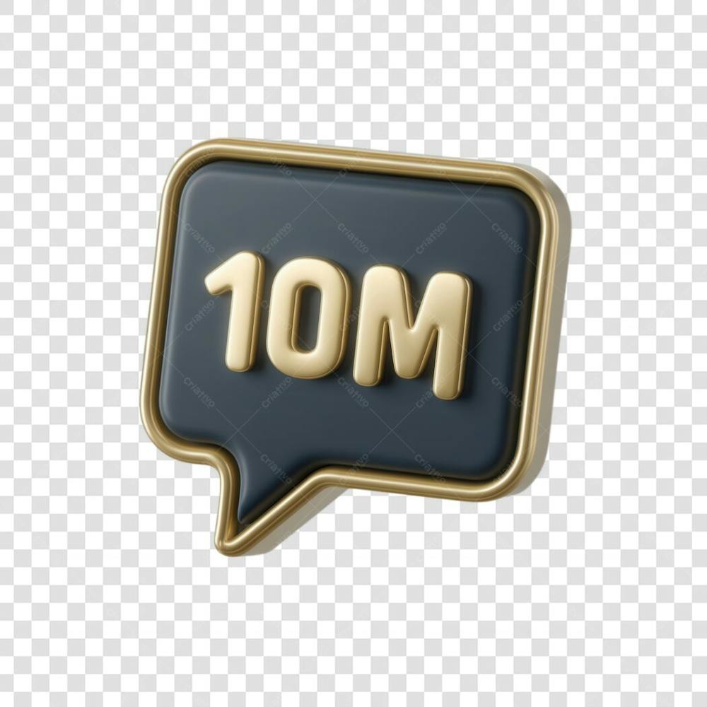 3D render 10M Seguidores Instagram 10 Milhõs Número Elemento para Composição  png (4)