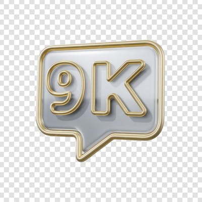 3D render 9k Seguidores Instagram 9 Mil Número Elemento para Composição  png (10)