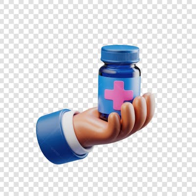 3D render Remédio Farmácia Cápsula Formulas Medicamnetos mão ícone png (4)