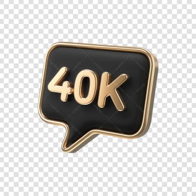 3D render 40K Seguidores Instagram 40 Mil Número Elemento para Composição  png (4)