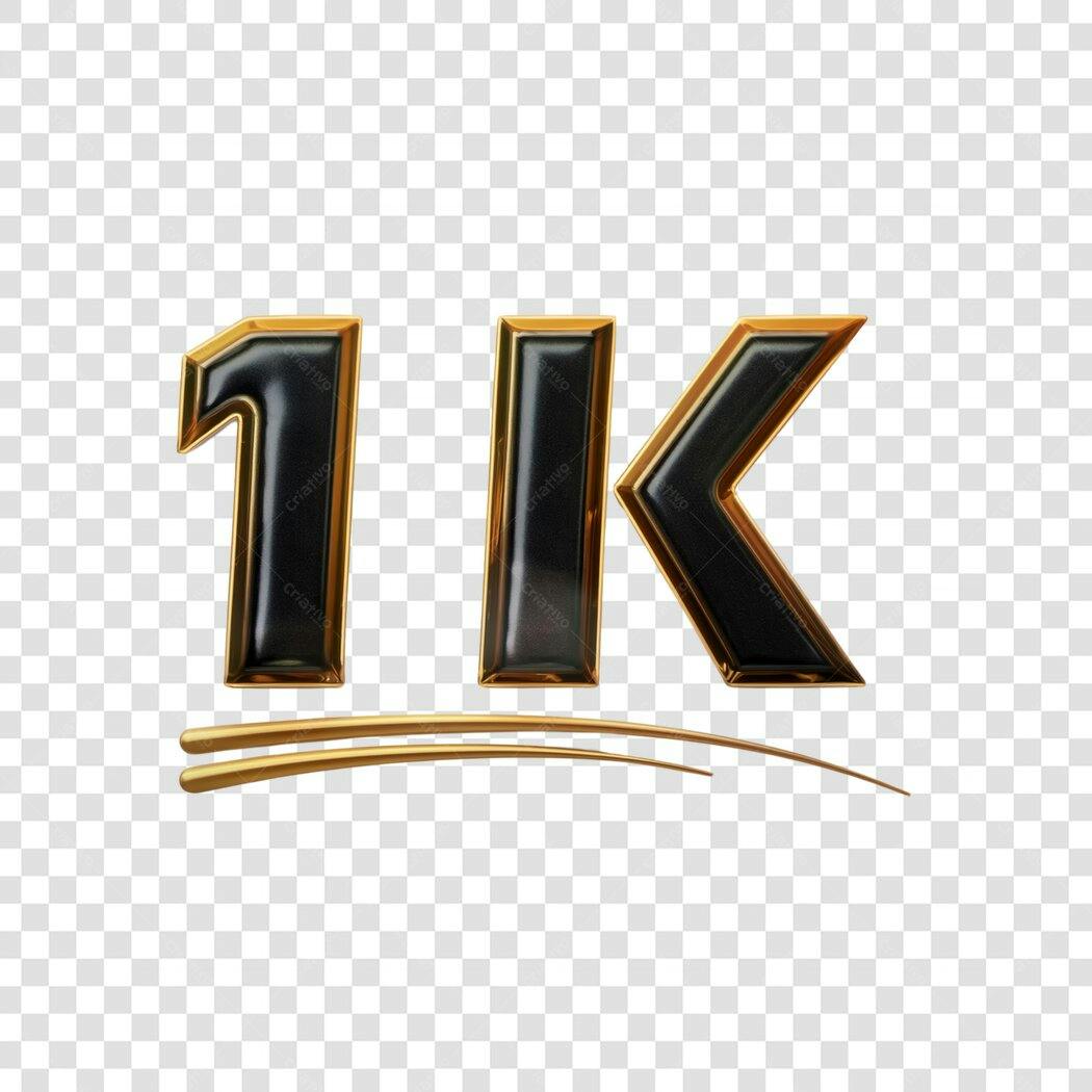 Logo 1K Seguidores PNG com fundo transparente