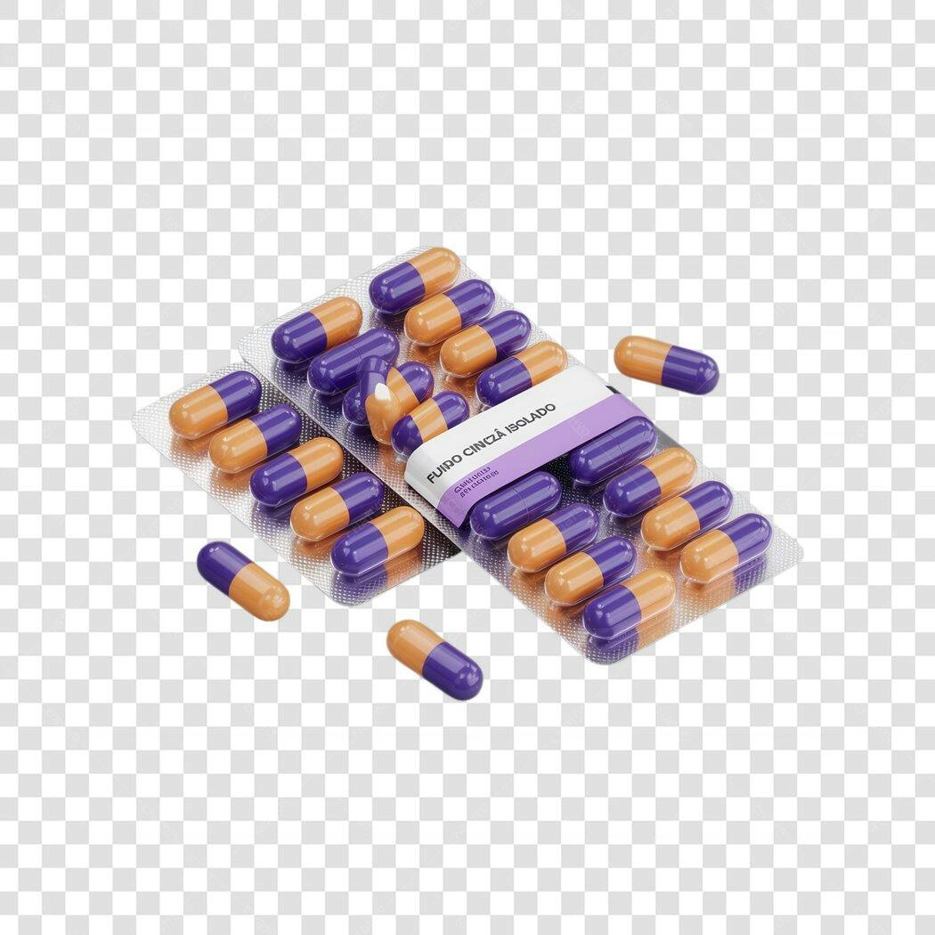 Mockup de cartela de comprimidos PNG com fundo transparente