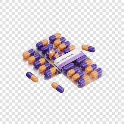 Selo 3D render Remédio Farmácia Cápsula Formulas Medicamnetos elemento o ícone logo PSD png (12)