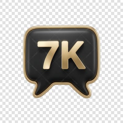 3D render 7k Seguidores Instagram 7 Mil Número Elemento para Composição  png (12)