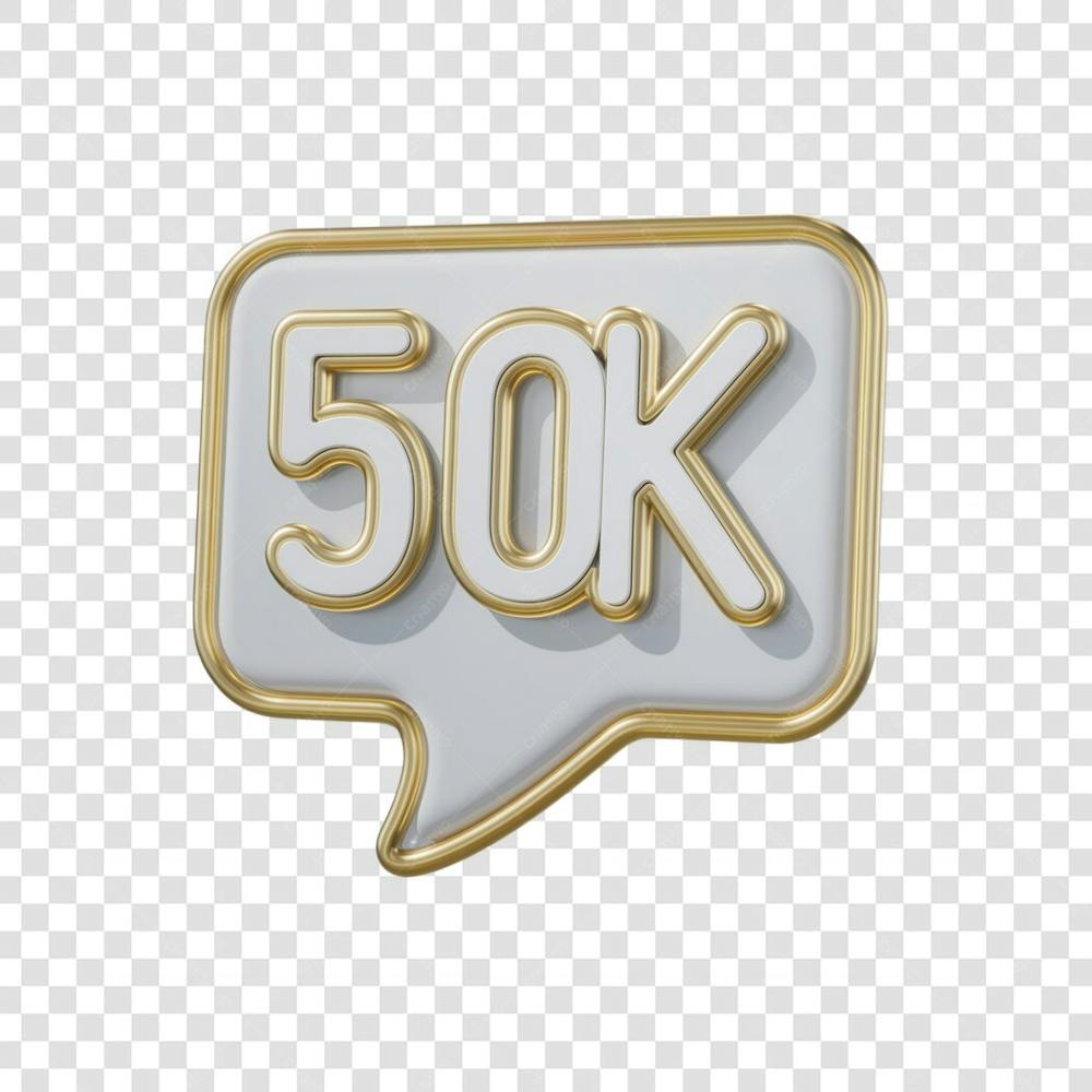 3D render 50K Seguidores Instagram 50 Mil Número Elemento para Composição  png (1)