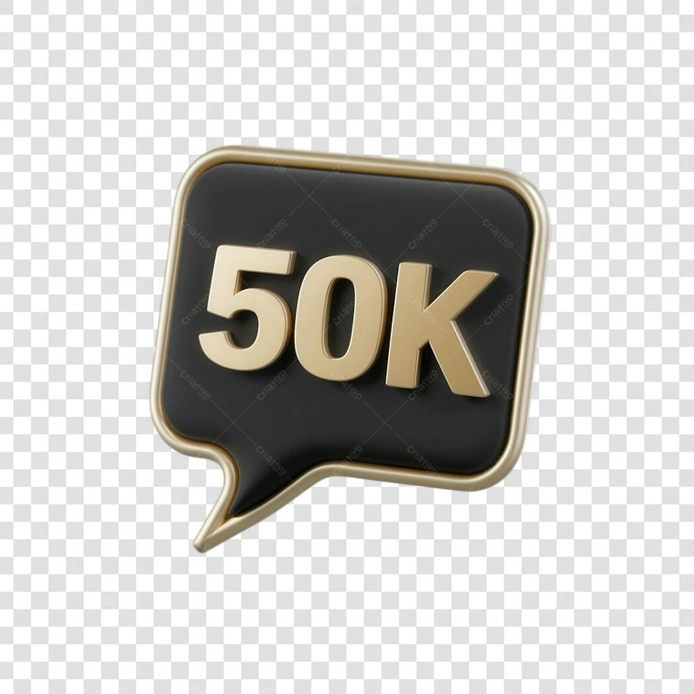 3D render 50K Seguidores Instagram 50 Mil Número Elemento para Composição  png (3)